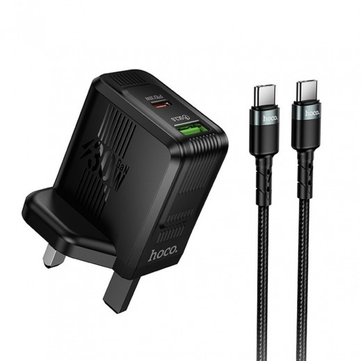 هوكو DC119 شاحن ثنائي المنفذ Type-C و Type-A بتقنية الشحن السريع PD30W