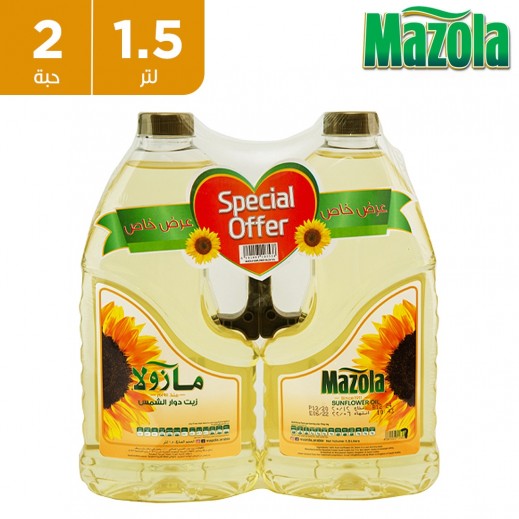 مازولا زيت دوار الشمس 2 × 1.5 لتر - يتم التوصيل بواسطة توصيل فاست