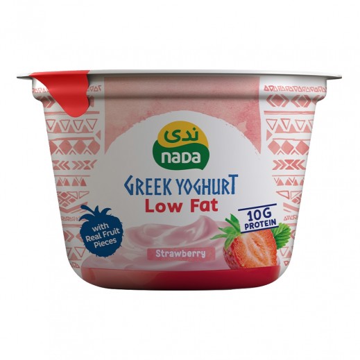 ندى - زبادي يوناني قليل الدسم بالفراولة - 160 جم