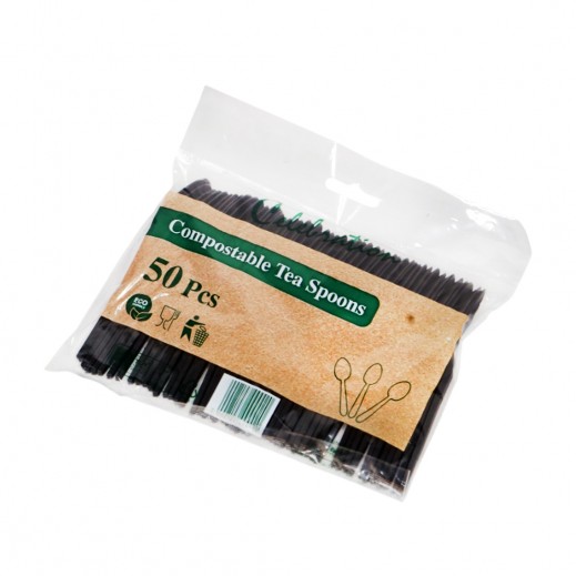 ملاعق شاي للاستخدام مرة واحدة قابلة للتحلل من سيليبريشن 50 حبة - أسود