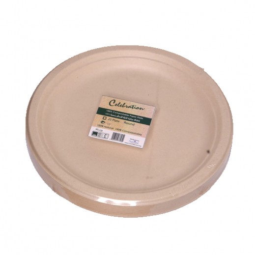 أطباق ورقية دائرية قابلة للتحلل من سيليبريشن 25 حبة  - 10 بوصة