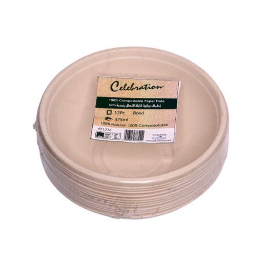أطباق ورقية قابلة للتحلل من سيليبريشن 12 حبة  - 375 مل