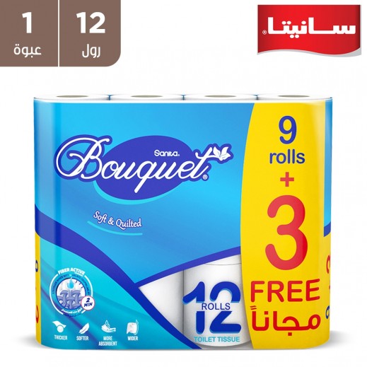 سانيتا بوكيه - ورق الحمام 200 ورقة - 9 + 3 رول - يتم التوصيل بواسطة توصيل فاست