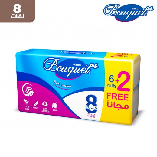 سانيتا بوكيه - ورق الحمام 6 + 2 رول مجاناً - يتم التوصيل بواسطة توصيل فاست