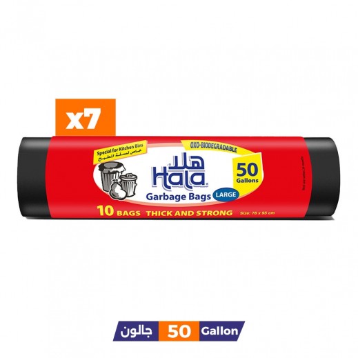 هلا - أكياس نفايات 50 جالون - 7 × 10 كيس