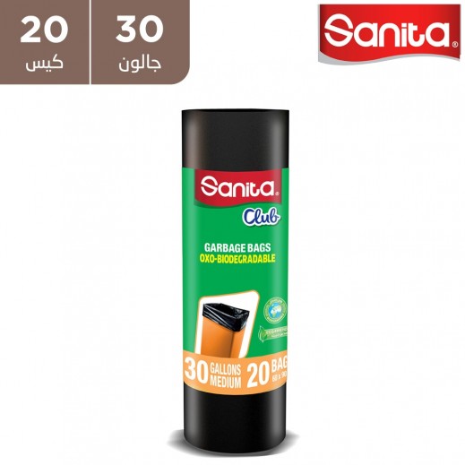 سانيتا - أكياس نفايات 30 جالون - 20 كيس - يتم التوصيل بواسطة توصيل فاست