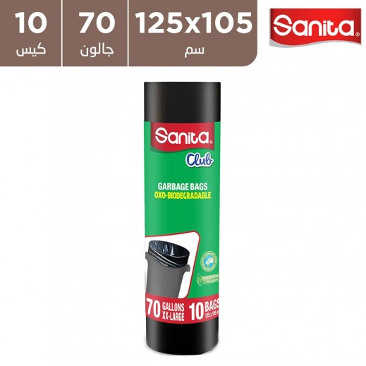 سانيتا - أكياس نفايات 70 جالون - 10 كيس - يتم التوصيل بواسطة توصيل فاست