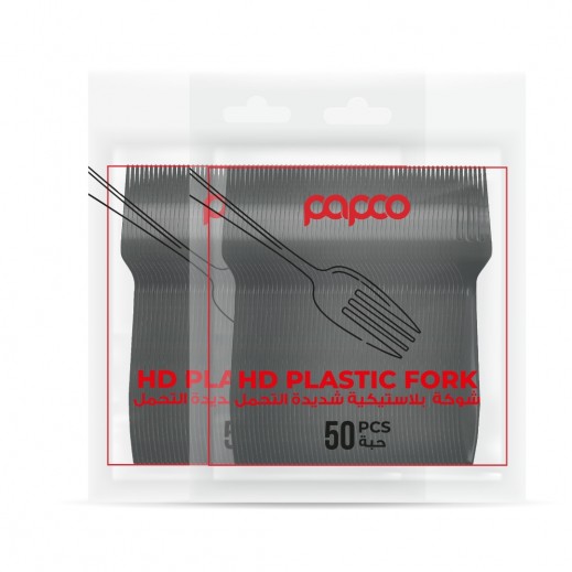 شوكة بلاستيكية اتش دي لون أسود - 2×50 حبة  - يتم التوصيل بواسطة توصيل فاست