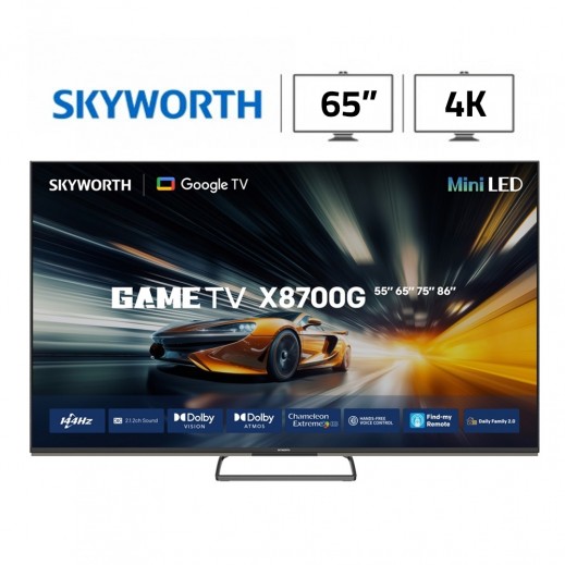 Skyworth 65" Mini LED 4K Gaming Smart Google TV - يتم التوصيل بواسطة  AL-YOUSIFI فى خلال 3 ايام عمل 