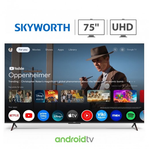 أوركا تلفزيون جوجل ذكي 75 بوصة بدقة 4K فائقة الوضوح  - يتم التوصيل بواسطة  AL-YOUSIFI فى خلال 3 ايام عمل 