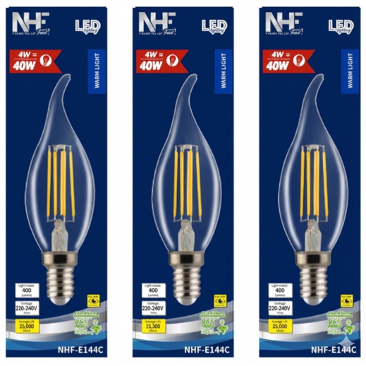 ان اتش اي - مصباح LED بقوة 4 واط - عبوة من 3 حبات