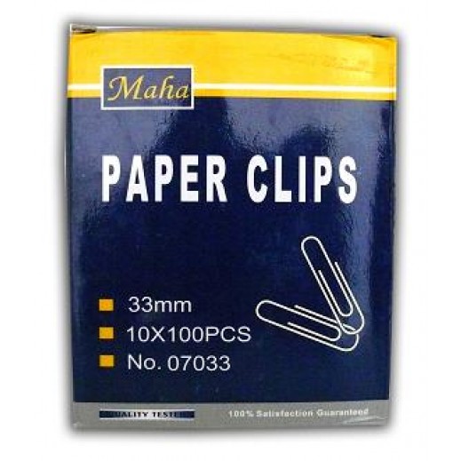 مها - كليبس ورق 33 مم × 100 كليبس