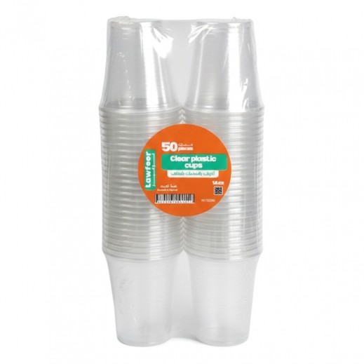 توفير - أكواب بلاستيك شفاف 14 أونصة 50 كوب