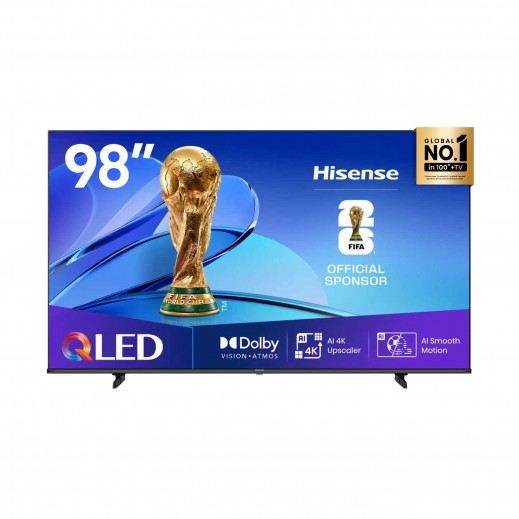 هايسنس تلفزيون 98 بوصة بتقنية QLED ودقة 4K HDR - يتم التوصيل بواسطة Xcite فى خلال 3 ايام عمل