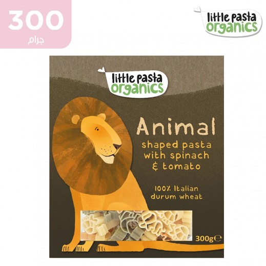 ليتل باستا أورجانيكس - باستا على شكل حيوانات بالسبانخ والطماطم - 300 جم 