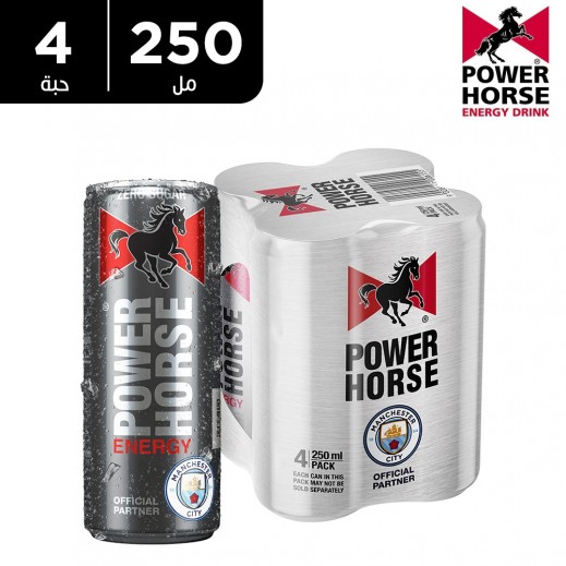 باور هورس - مشروب الطاقة سليم خالِ من السكر 4 × 250 مل - يتم التوصيل بواسطة توصيل فاست