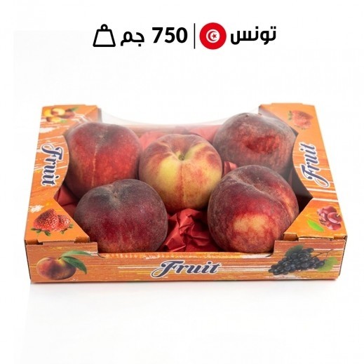 صندوق خوخ تونسي طازج 750 جم تقريبًا.
