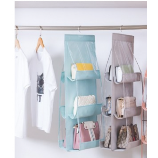 أساسيات توصيل - منظم خزانة معلق بجانبين و 6 جيوب