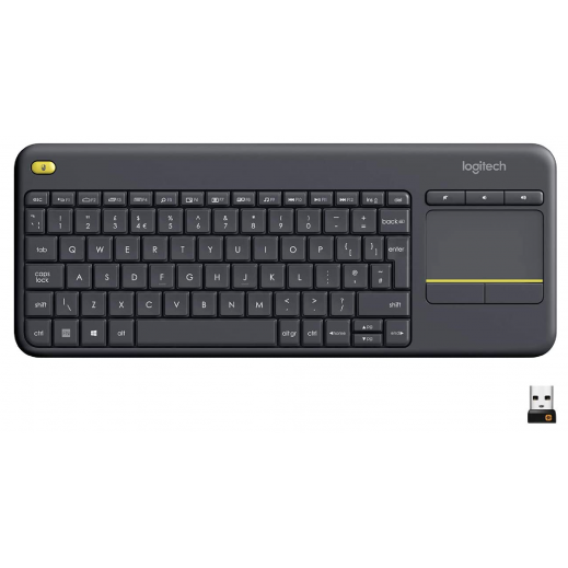 لوجيتك K400 لوحة مفاتيح مع تاتش باد لاسلكي بلس - عربي وانجليزي - يتم التوصيل بواسطة  Taw9eel خلال يومين عمل 