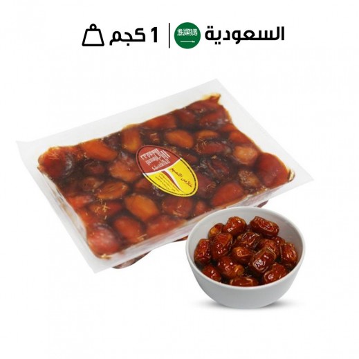 خلاص القصيم - تمر في أي بي سعودي من مزرعة الشامية 1 كجم - يتم التوصيل بواسطة توصيل فاست