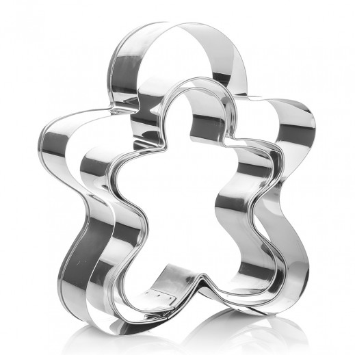 طقم قوالب تقطيع البسكويت ستانلس ستيل تصميم صبي خبز الزنجبيل