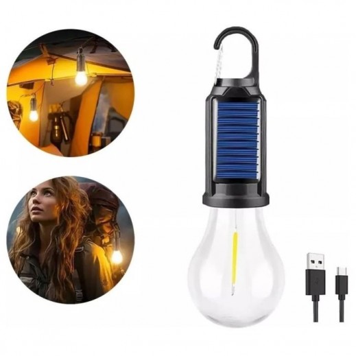 مصباح LED معلق قابل للشحن بالطاقة الشمسية وUSB