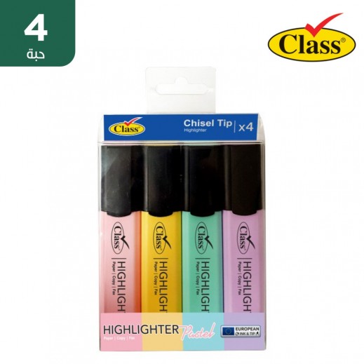 كلاس أقلام تظليل 4 حبات باستيل 