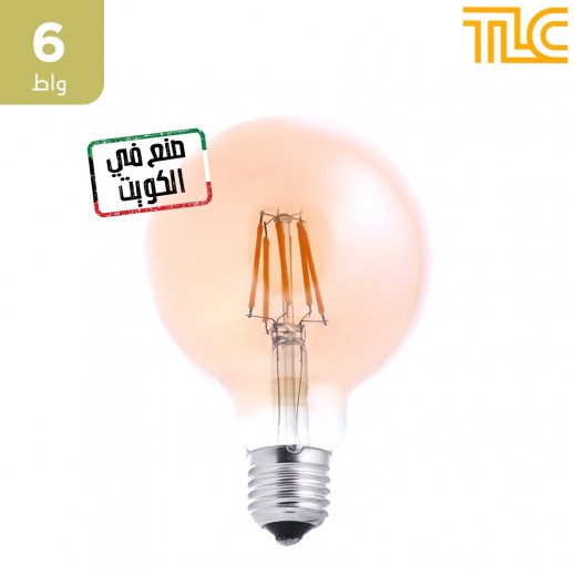 تي إل سي – مصباح إضاءة LED فلامنت ذهبي E27 G95 بقوة 6 واط – 1 حبة