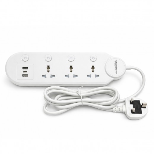 تيرميناتور - مقبس تمديد طاقة عالمي ثلاثي المنافذ