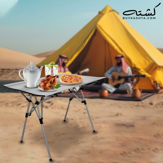 كشتة - طاولة نزهة من الالمنيوم تنطوى بسهولة مع شنطة تخزين - يتم التوصيل بواسطة توصيل فاست