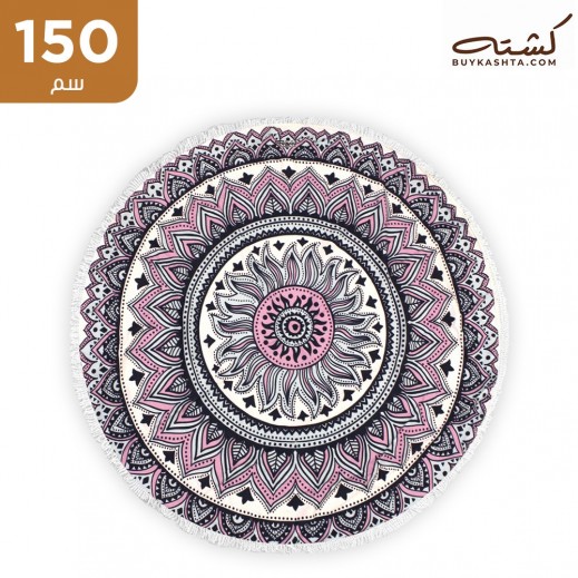 كشته - مفرش دائري 150 سم للشاطئ والمخيم - أزرق - يتم التوصيل بواسطة توصيل فاست