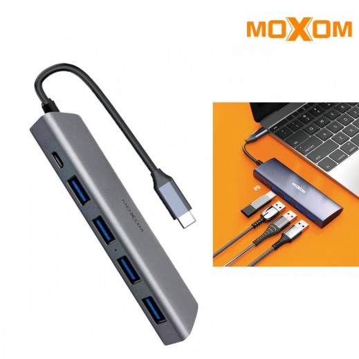 موكسوم - موزع 5 في 1 بمنافذ Type-C إلى USB