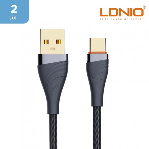 لدنيو - كيبل شحن بقوة 30 واط USB إلى Type-C بطول 2 متر - يتم التوصيل بواسطة توصيل فاست