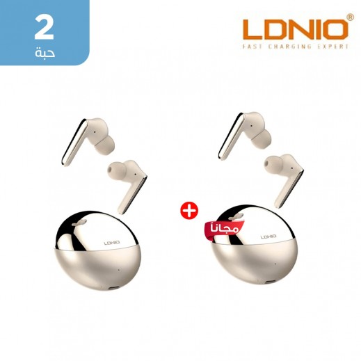 Ldnio TWS Earbuds Case Capacity 300mah-Glossy Gray - 1 + 1 Free