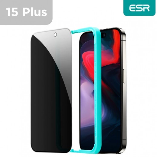 إي إس آر - واقي شاشة الخصوصية من الزجاج المقوى لهاتف أيفون 15 بلس - يتم التوصيل بواسطة توصيل فاست