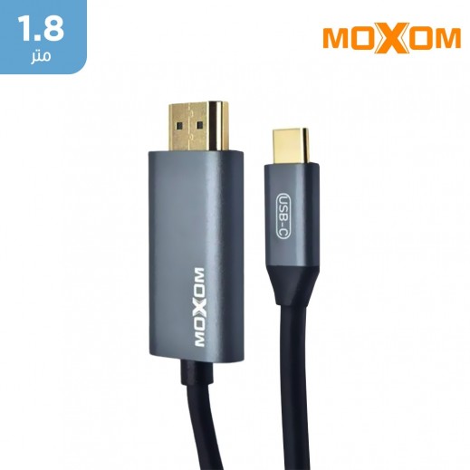 موكسوم - كيبل نوع C إلى HDMI دقة 4K بطول 1.8 متر - يتم التوصيل بواسطة توصيل فاست