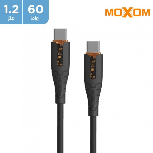 موكسوم - كيبل شحن ومزامنة بيانات من النوع C إلى النوع C قوة 60 واط بطول 1.2 متر - يتم التوصيل بواسطة توصيل فاست