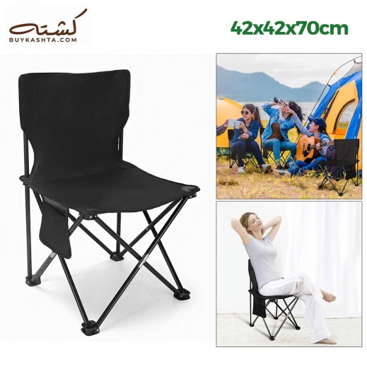 كاشتا - كرسي خارجي قابل للطى أسود 42 × 42 × 70 سم