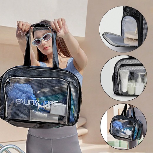 حقيبة تخزين رياضية شفافة من أساسيات توصيل 38 × 16 × 25 سم - يتم التوصيل بواسطة توصيل فاست