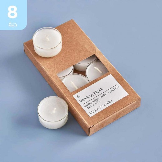 بيلا ميزون - مجموعة شموع صغيرة بالفانيليا السوداء 8 حبة - يتم التوصيل بواسطة توصيل فاست