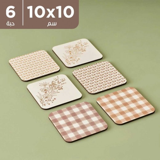 بيلا ميزون - طقم قواعد أكواب بافيا 10 × 10 سم - 6 حبة