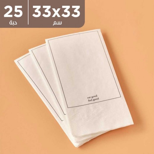 بيلا ميزون - مناديل جود أبيض 33 × 33 سم - 25 حبة - يتم التوصيل بواسطة توصيل فاست