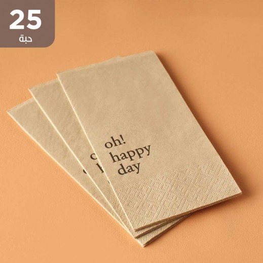 بيلا ميزون - مناديل أوه هابي داي 33 × 33 سم - 25 حبة - يتم التوصيل بواسطة توصيل فاست