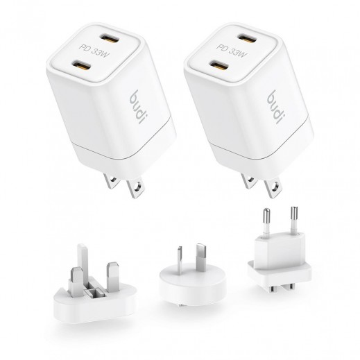 شاحن حائط 33 وات مزدوج USB-C Pdmini Gan من بودي (1+1)