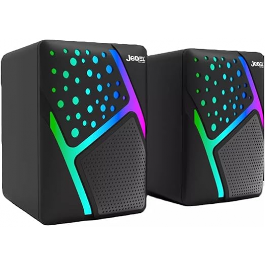 جيدل - مكبر صوت الكمبيوتر USB إضاءة قوس قزح - يتم التوصيل بواسطة توصيل فاست