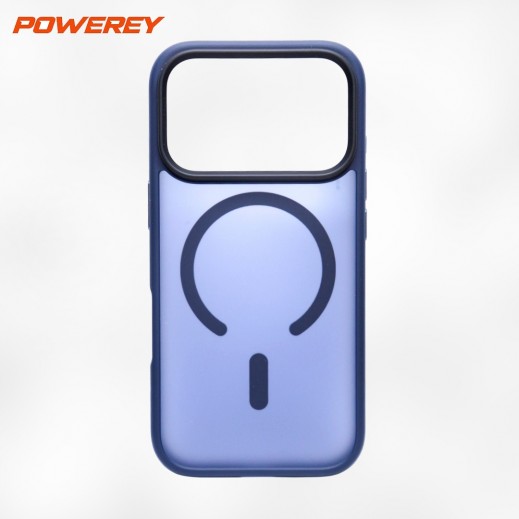 حافظة هاتف ماجسيف فروستد من البولي كربونات والبولي يوريثين لهاتف آيفون 17 برو من باوري – كحلي - يتم التوصيل بواسطة توصيل فاست