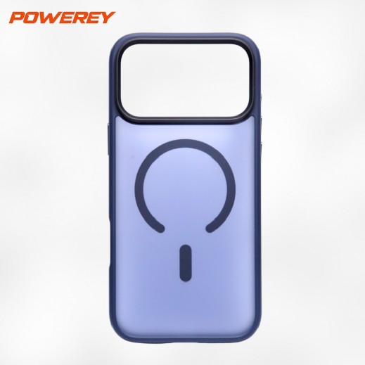 حافظة هاتف ماجسيف فروستد من البولي كربونات والبولي يوريثين لهاتف آيفون 17 برو ماكس من باوري – كحلي - يتم التوصيل بواسطة توصيل فاست