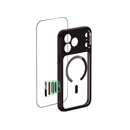 جراب كلاسيكي MagSafe مغناطيسي شفاف أسود متوافق مع هاتف آيفون 17 برو ماكس من ESR