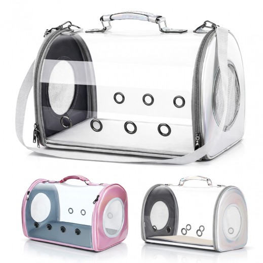 حقيبة حمل الحيوانات الأليفة قابلة للتهوية شفاف 43 × 23 × 28 سم