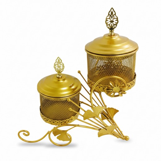 وعاء حلوى ذهبي